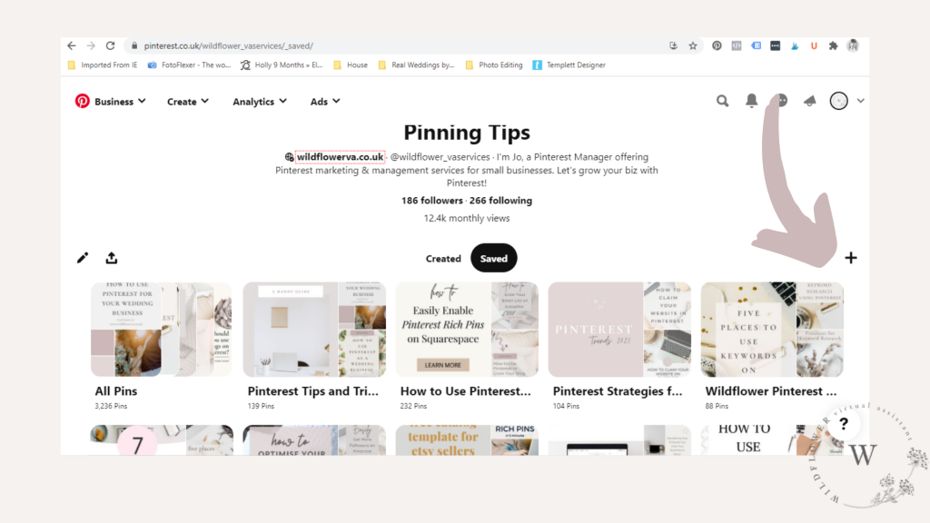 Screenshot showing how to make a board in Pinterest from blog post What is Pinterest and How to Get Started - a Beginner's Guide