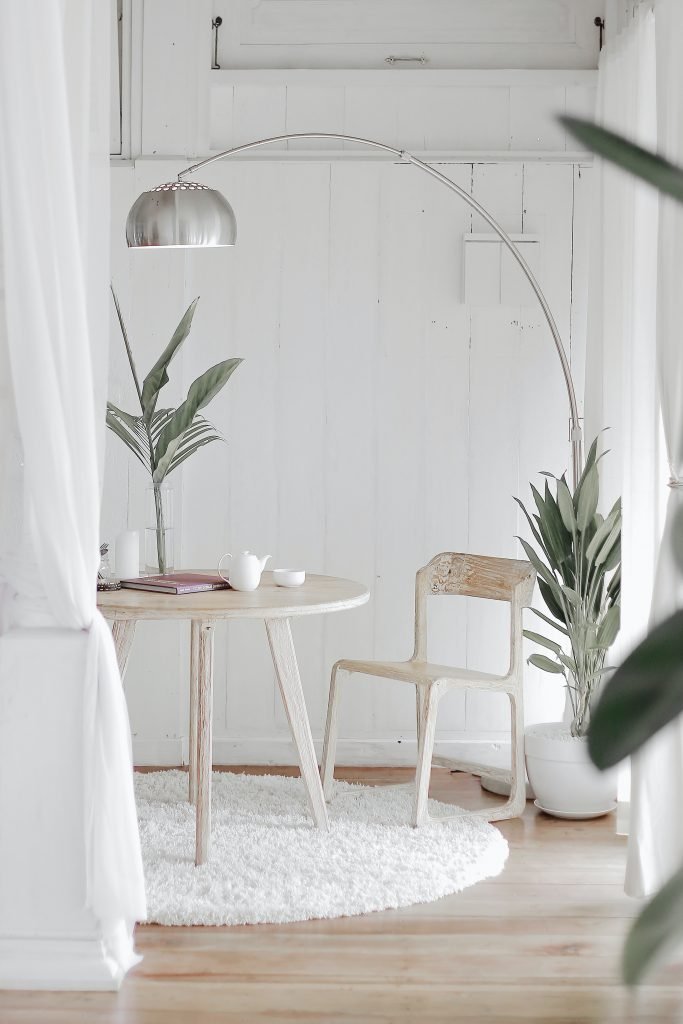 Light and airy Scandi style table and chairs - work from home office